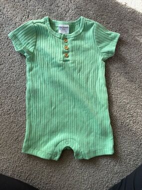 3️⃣ for 30 | Mini Threads Ribbed Knit Henley Romper - Green - 6M